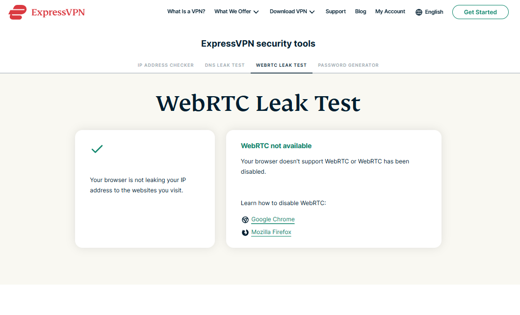 WebRTC sızıntı testi