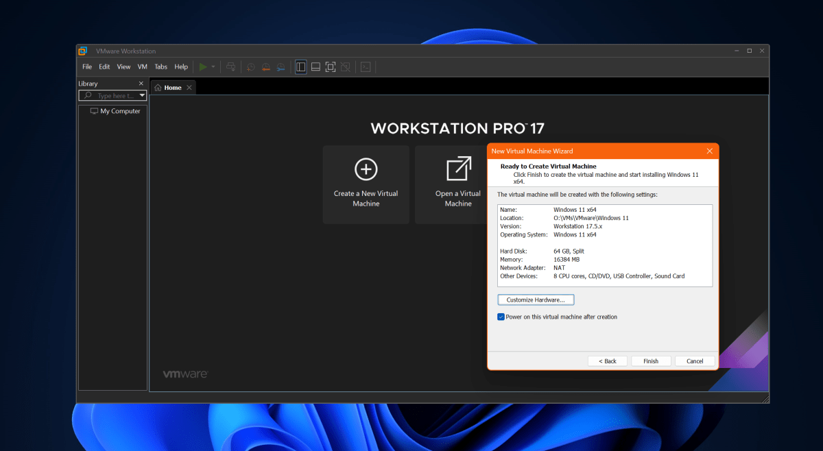 VMware Workstation 17 - Yeni VM