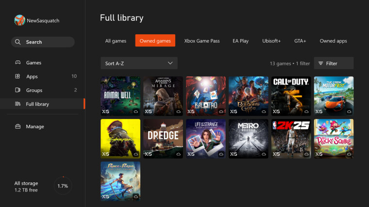 Sahip olunan oyunlar için Xbox Cloud Gaming